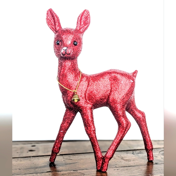 Christmas Reindeer Inscha Deko Handwerk Germany Glitter Reindeer Home Decor - Picture 1 of 4